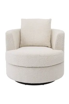 Cream Boucl√© Swivel Chair | Eichholtz Felix