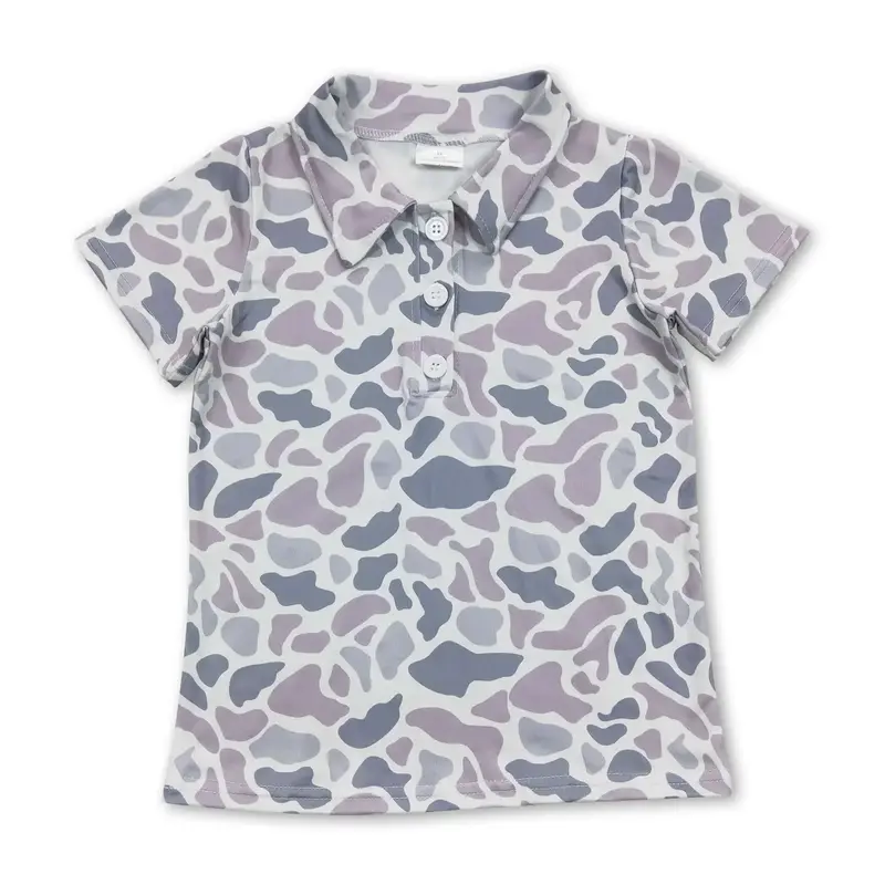 Camo Short Sleeve Boys Polo Shirts