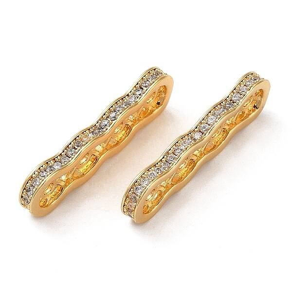 Brass Micro Pave Cubic Zirconia Multi-Strand Links