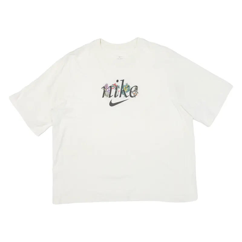 NIKE Oversized Womens T-Shirt Beige M