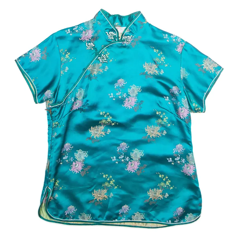 FOFE SQUIRREL Womens Printed Top Blue Floral L