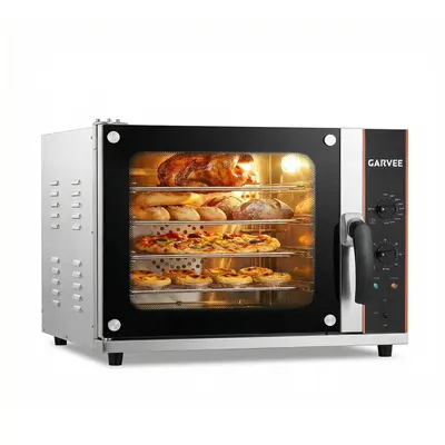 Garvee Commercial Convection Oven Countertop, 68L/60Qt, 1750W Toaster, 4-Tier Electric Oven w/Front Glass Door, Trays Wire Ra...