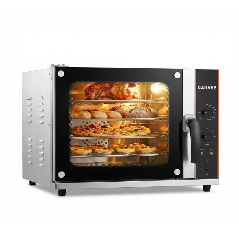 Garvee Commercial Convection Oven Countertop, 68L/60Qt, 1750W Toaster, 4-Tier Electric Oven w/Front Glass Door, Trays Wire Ra...