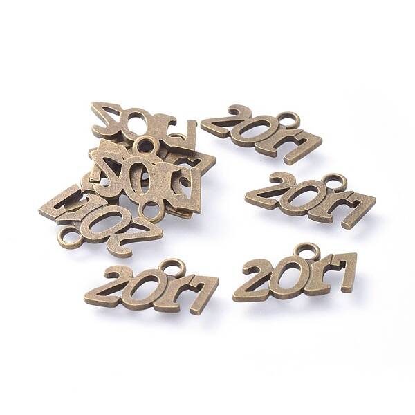 Birth Year 2017 Tibetan Style Alloy Pendants