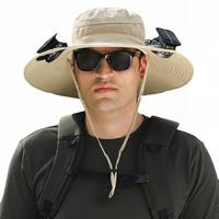 2025 New Solar Fan Outdoor Fishing Hat-Solar Sun Protection Sun Hat with Fan Solar Fan Hat Dual Power Supply Fan Outdoor Fan,...