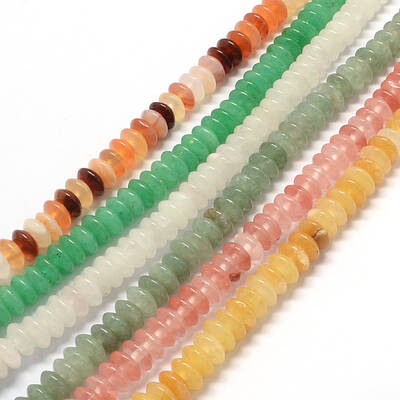 Rondelle Natural & Synthetic Mixed Stone Bead Strands