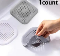 Random Color Shower Hair Catcher, 1/2/4 Count Portable Drain Hair Stopper with Suction Cup, Rubber Cover Hair Filter for Bath...
