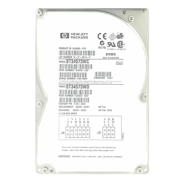 9J4003-045 Seagate 4GB 7200RPM Ultra Wide SCSI 3.5-Inch 512KB Cache Hard Drive