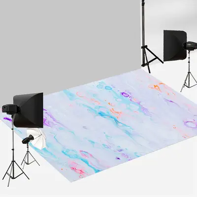 Colorful Bubble Fantasy Marble Texture Floor Mat - Aperturee