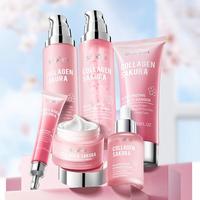 Sakura Collagen Skin Care Kit, 6 Counts/set Moisturizing Skin Care Kit, Including Hydrating Facial Serum, Toner, Facial Cle...