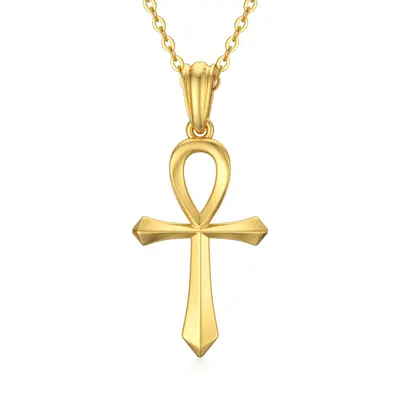 14K Gold Cross Pendant Necklace