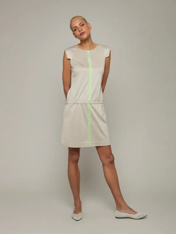 CLOVER | Draw-String Tunic | Colour: Oyster | Size: XS