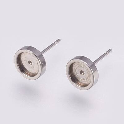 Non-Tarnish 201 Stainless Steel Stud Earring Settings