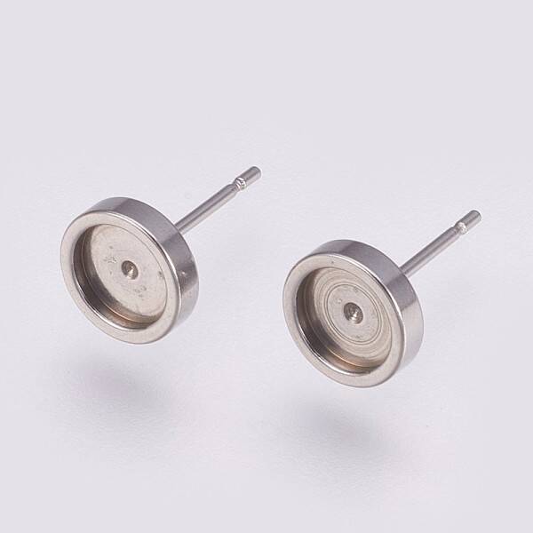 Non-Tarnish 201 Stainless Steel Stud Earring Settings