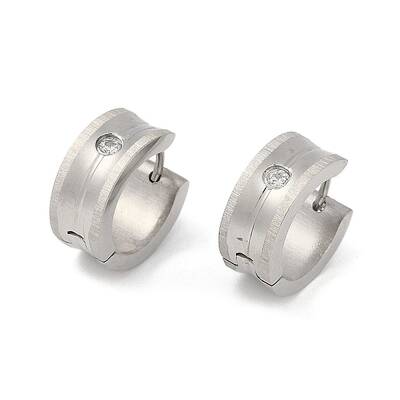 Non-Tarnish Round 304 Stainless Steel Hoop Earrings