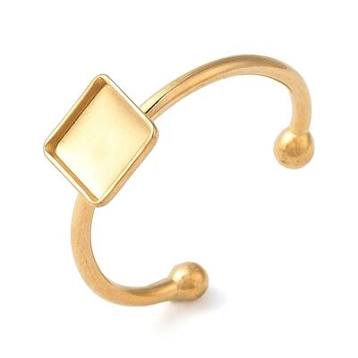 Ion Plating(IP) 304 Stainless Steel Open Cuff Ring Components