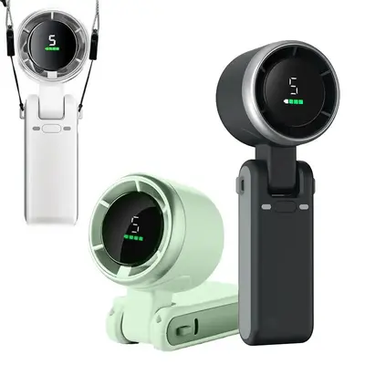 Portable Handheld Turbo Fan, 5 Gear Wind,4000mAh Battery Operated, Up to 10Working Hours, 3 IN 1 Hand Fan Rechargeable for Ou...