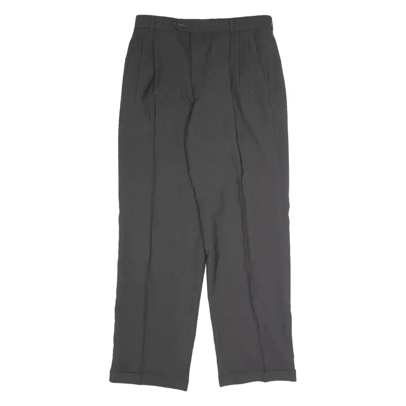 ALDO CONTI Pleated Mens Trousers Grey Regular Straight W32 L30
