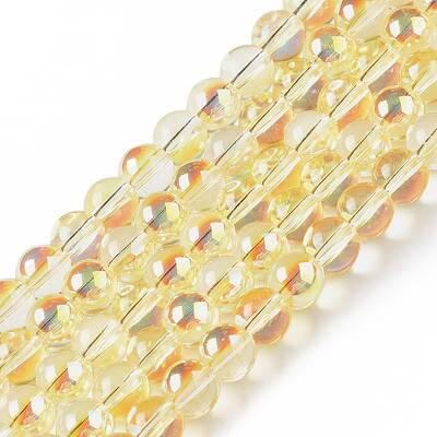 Transparent Electroplate Glass Beads Strands