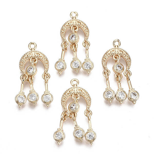 Brass Micro Pave Cubic Zirconia Pendants
