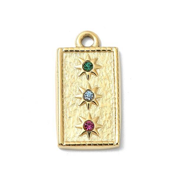 304 Stainless Steel Rhinestone Pendants