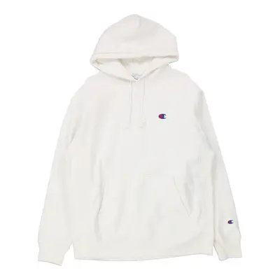 Reverse Weave  Champion Hoodie - Large White Cotton Blend
