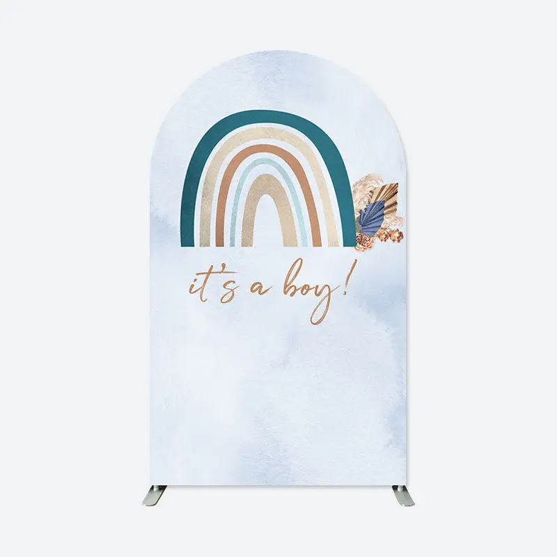 Aperturee Its A Boy Boho Rainbow Double Sided Arch Backdrop | Round Arch Backdrop Cover | Chiara Arch Backdrop Diy | Diy Chia...