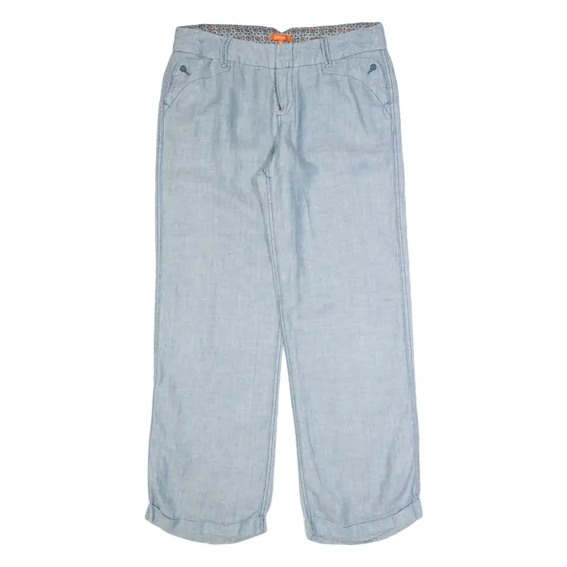 WHITE STUFF Womens Trousers Blue Regular Straight Linen W34 L30