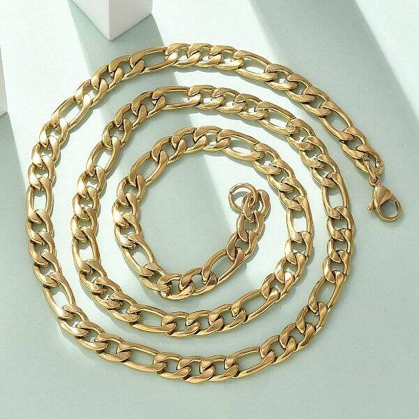 304 Stainless Steel Figaro Chain Necklaces