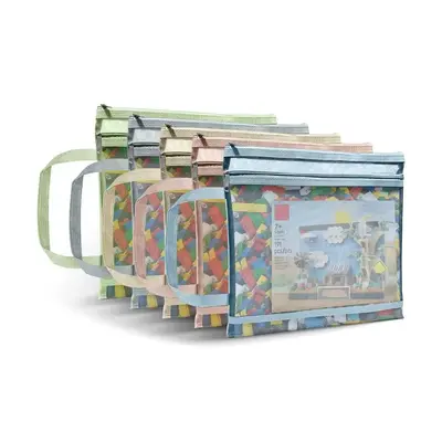 Mesh Zipper Bag, 5/10pcs Colorful Puzzle Piece Storage Bag, Toy Storage Bag, Cosmetic Organization Bag, Clothes Organizer, S...