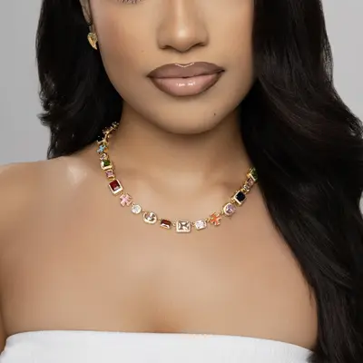 Nova rose Amalfi Dreams colored Gemstone necklace