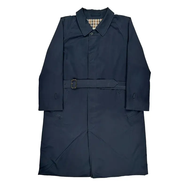 Aquascutum Trench Coat - XL Navy Cotton Blend