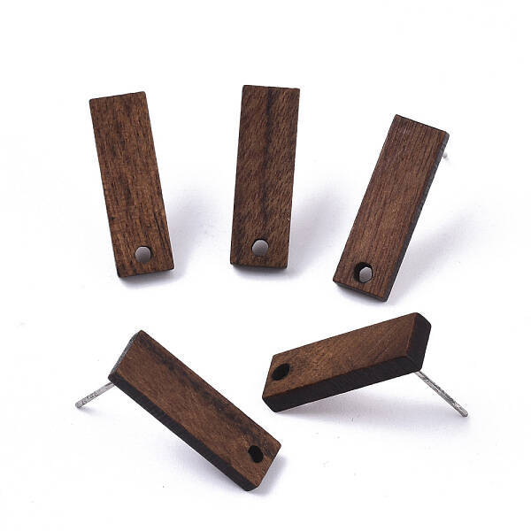 Walnut Wood Stud Earring Findings