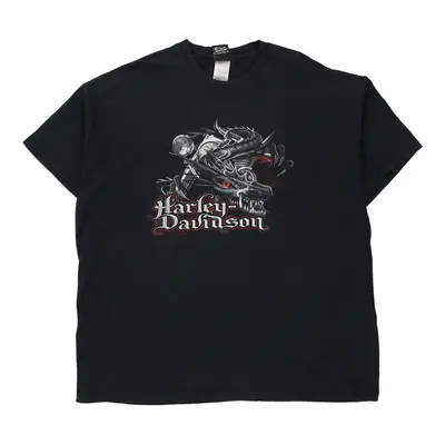 Redwood City, CA Harley Davidson Graphic T-Shirt - 3XL Black Cotton