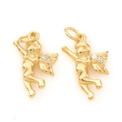 Brass Micro Pave Cubic Zirconia Charms
