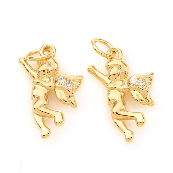 Brass Micro Pave Cubic Zirconia Charms