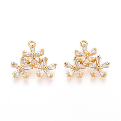 Brass Micro Pave Cubic Zirconia Pendants