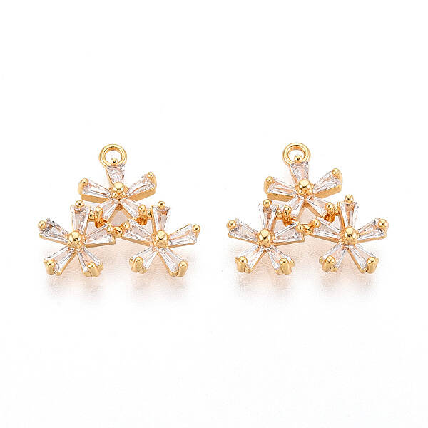 Brass Micro Pave Cubic Zirconia Pendants