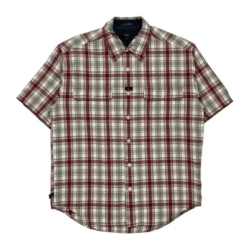 Tommy Jeans Checked Short Sleeve Shirt - Large Multicoloured Cotton
