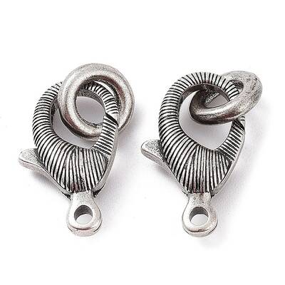 Rack Plating Brass Lobster Claw Clasp with Jump Rings