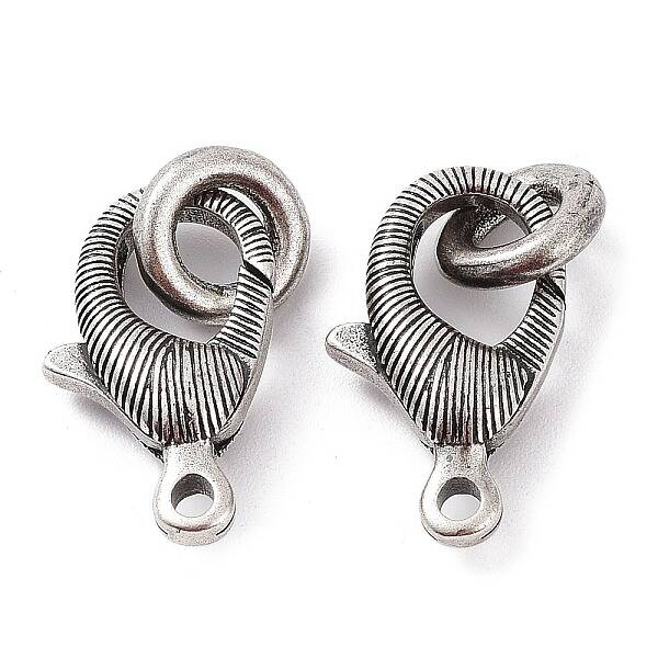Rack Plating Brass Lobster Claw Clasp with Jump Rings