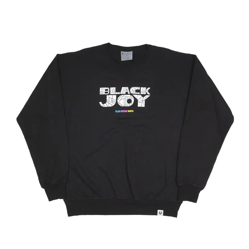 CHAMPION Black Joy Black History Month Sweatshirt Black Mens M