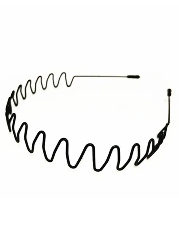 Men's Minimalist Metal Hairband, Casual Matching Wavy Design Hairband, Simple Hairstyles Elastic Non Slip Headband for Shower...