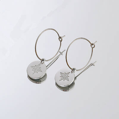 Non-Tarnish Stainless Steel Star Dangle Earrings for Women