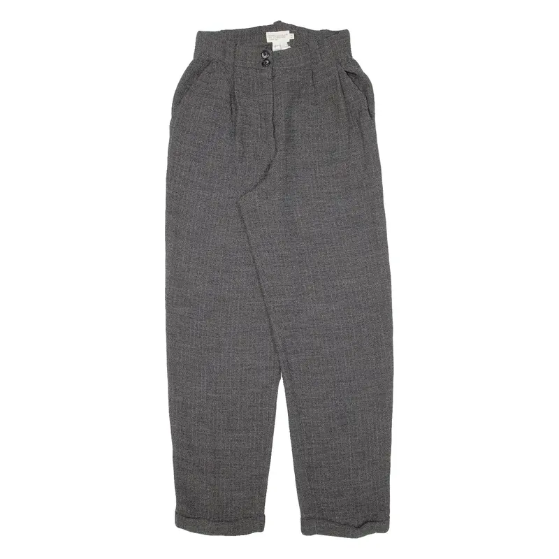 ERRENNO Womens Knit Trousers Grey Regular Tapered Wool W26 L29