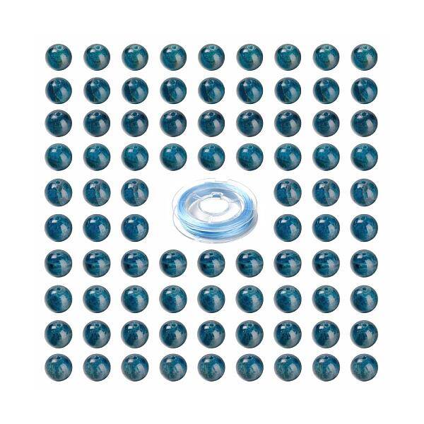 100Pcs 8mm Natural Apatite Round Beads