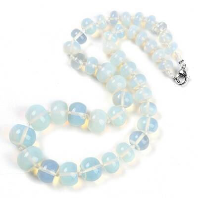 Opalite Rondelle Graduated Beaded Necklaces for Women Men