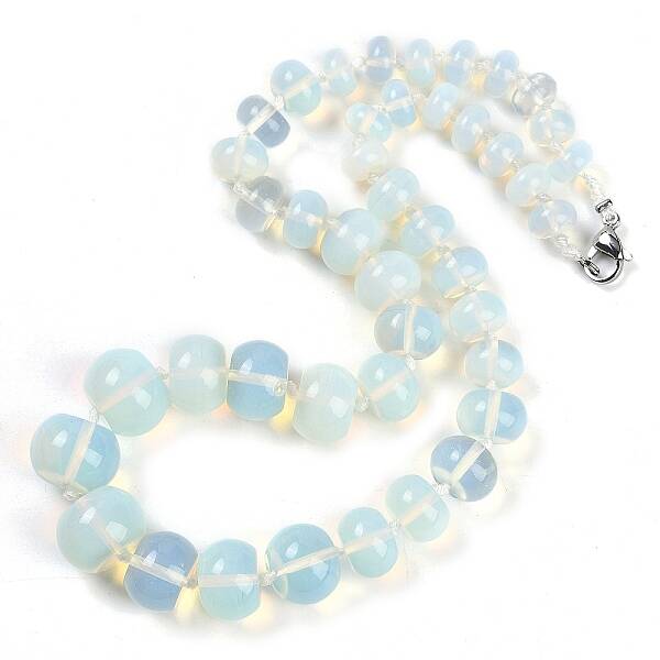 Opalite Rondelle Graduated Beaded Necklaces for Women Men