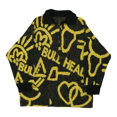 1980s Bull Head Unbranded Graphic Jumper - XL Yellow Acrylic Blend