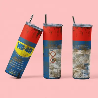 WD-40 Car Degreaser 20oz Skinny Tumbler with Leak-Proof Lid & Reusable Straw - Drinkware for Car Cleaning - Flasks